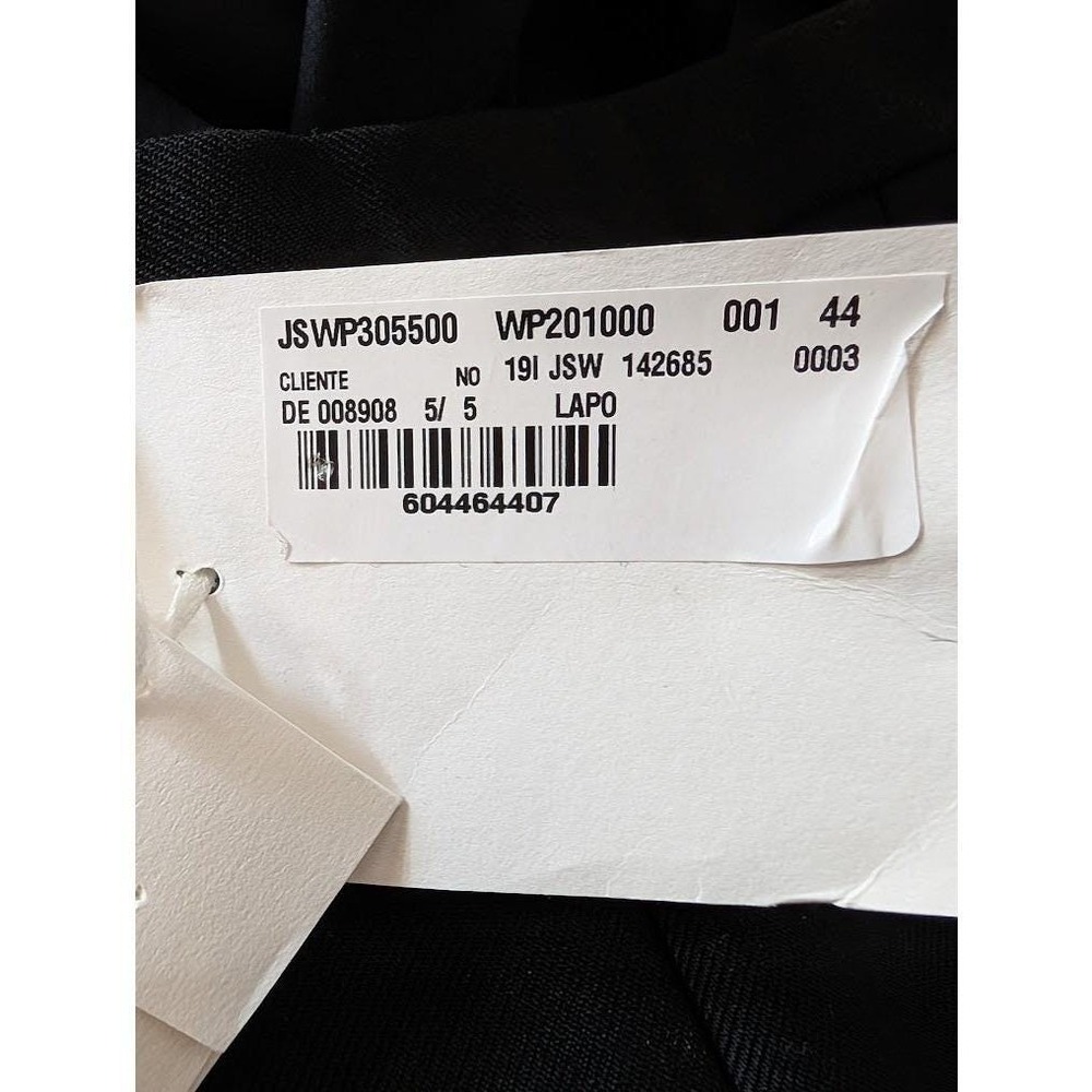 Jil Sander Black Wool Blend Wide Leg Trousers Side Button Detail Size 44 - Picture 7 of 15